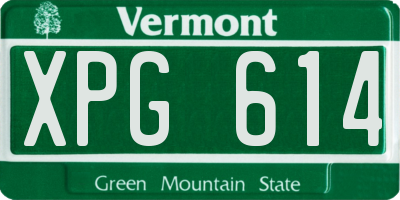 VT license plate XPG614