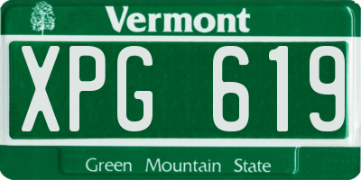 VT license plate XPG619