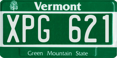 VT license plate XPG621