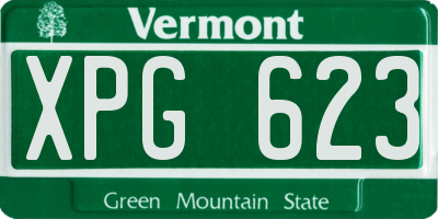 VT license plate XPG623