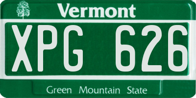 VT license plate XPG626
