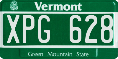 VT license plate XPG628