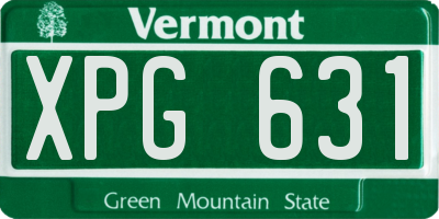 VT license plate XPG631