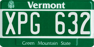 VT license plate XPG632