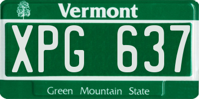 VT license plate XPG637