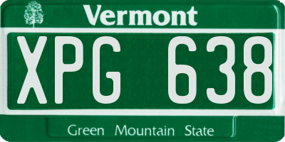 VT license plate XPG638