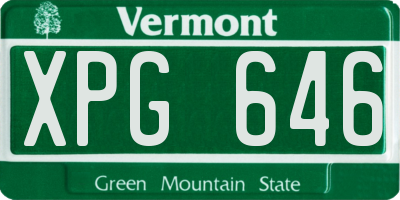 VT license plate XPG646