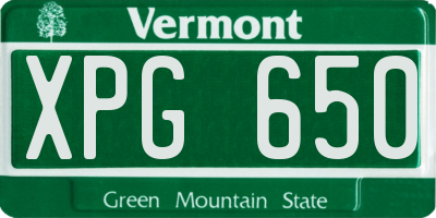 VT license plate XPG650