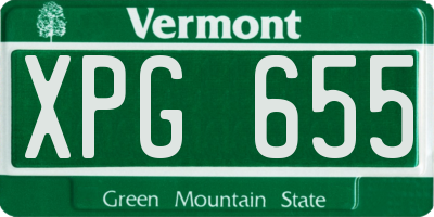 VT license plate XPG655