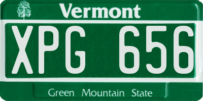 VT license plate XPG656