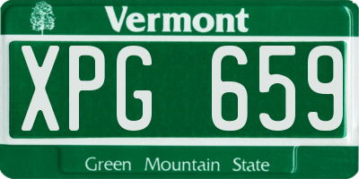 VT license plate XPG659
