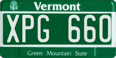 VT license plate XPG660