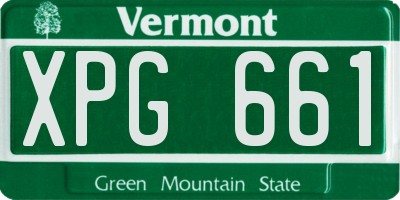 VT license plate XPG661