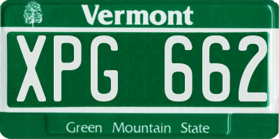 VT license plate XPG662
