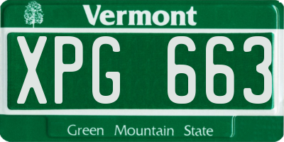 VT license plate XPG663