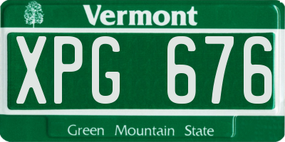 VT license plate XPG676