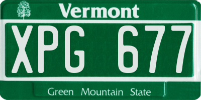 VT license plate XPG677