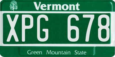 VT license plate XPG678