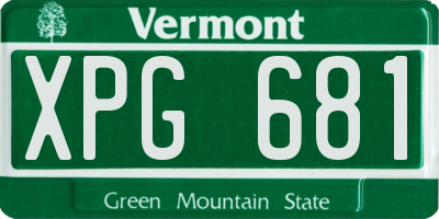 VT license plate XPG681