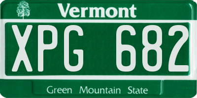 VT license plate XPG682