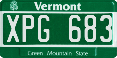 VT license plate XPG683