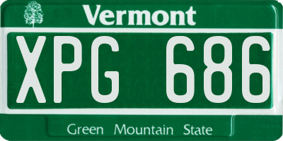 VT license plate XPG686