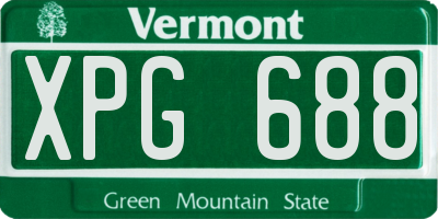 VT license plate XPG688