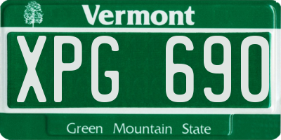 VT license plate XPG690