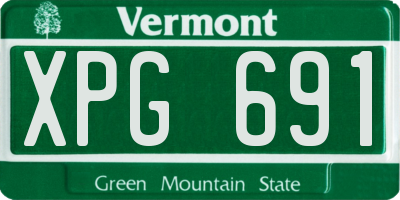 VT license plate XPG691