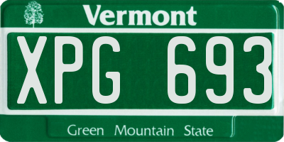 VT license plate XPG693