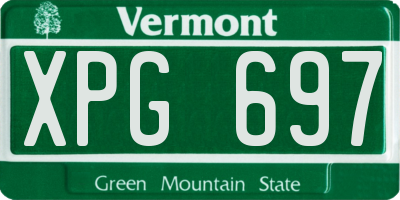 VT license plate XPG697