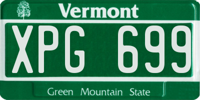 VT license plate XPG699