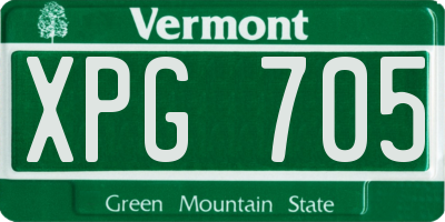 VT license plate XPG705