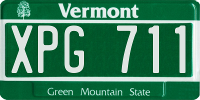 VT license plate XPG711
