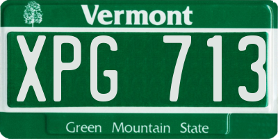 VT license plate XPG713
