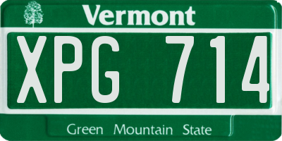 VT license plate XPG714