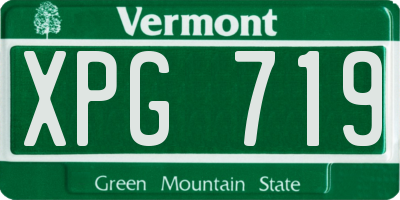 VT license plate XPG719