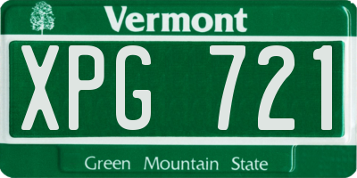 VT license plate XPG721