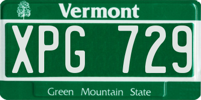 VT license plate XPG729