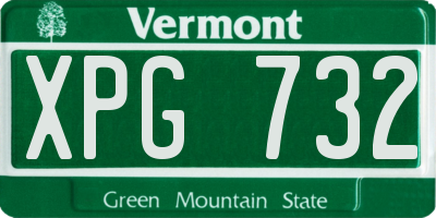 VT license plate XPG732