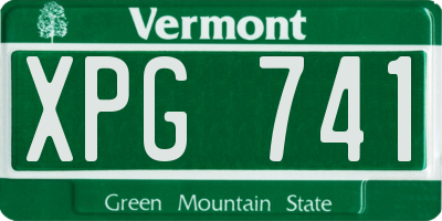 VT license plate XPG741