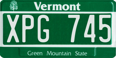 VT license plate XPG745