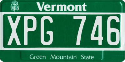 VT license plate XPG746