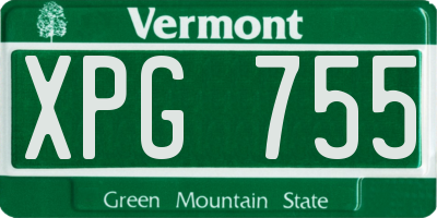 VT license plate XPG755