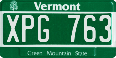 VT license plate XPG763