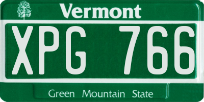 VT license plate XPG766
