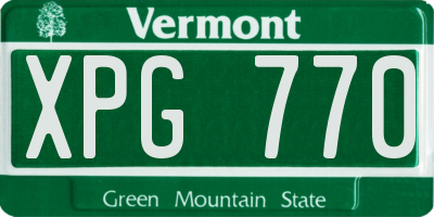 VT license plate XPG770