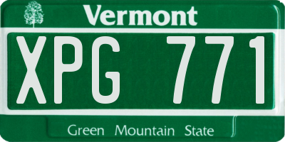 VT license plate XPG771