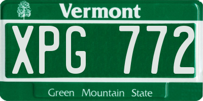 VT license plate XPG772