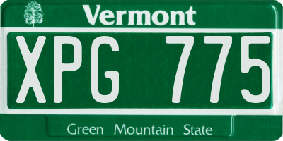 VT license plate XPG775
